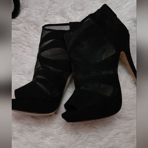 Mesh Black Heels